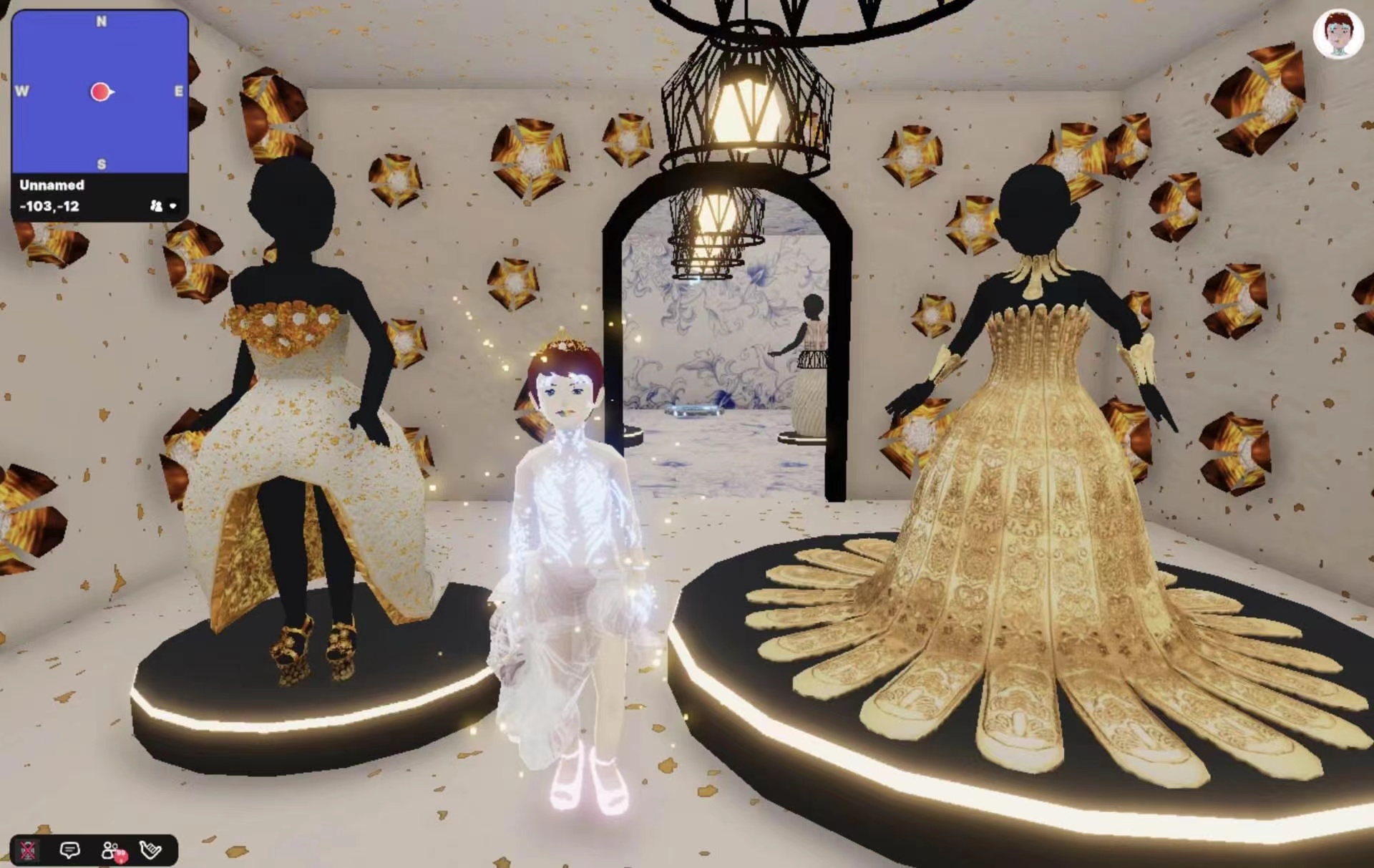 Guo Pei&rsquo;s exhibition of high-fashion dresses Photo source: Decentraland 