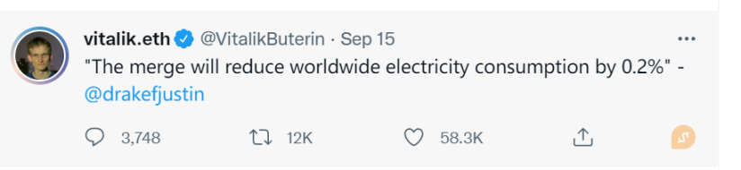 图 2：Vitalik 对于合并后以太坊能源消耗的观点