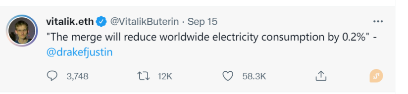 图 2:Vitalik 对于合并后以太坊能源消耗的观点