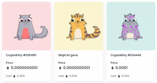 OpenSea CryptoKitties 列表