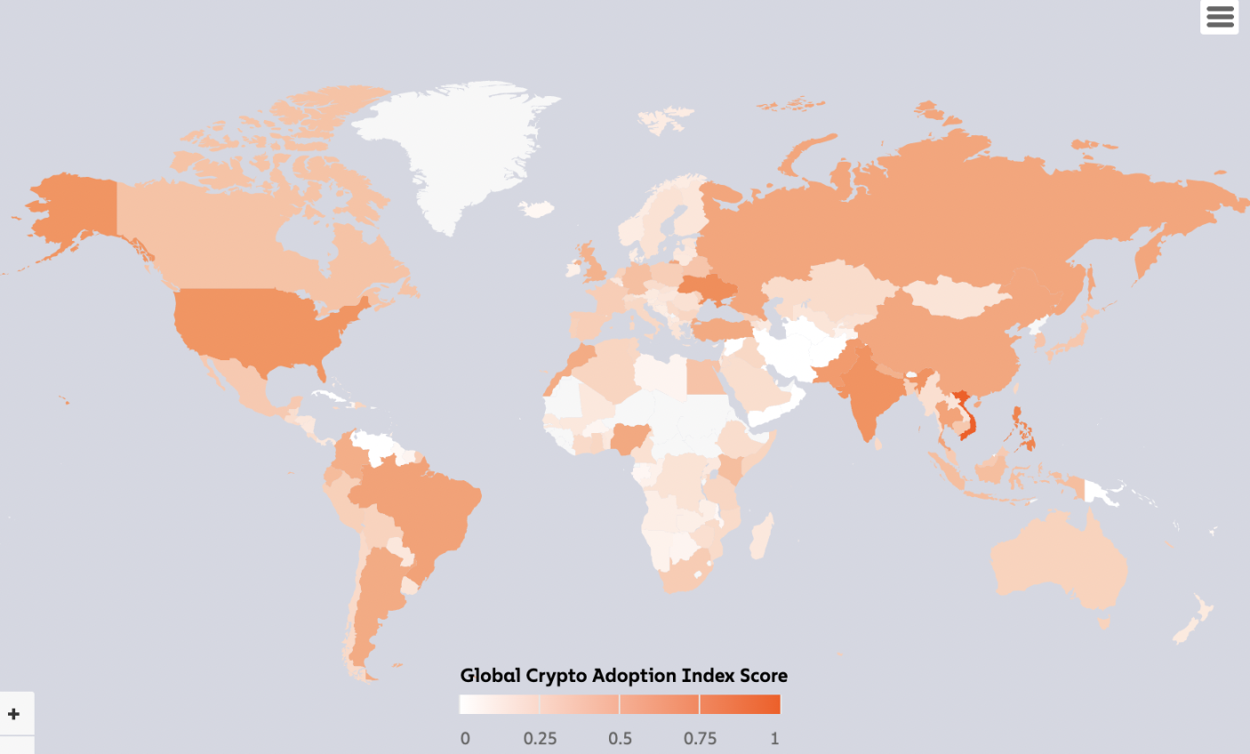 Chainalysis 2022加密货币采用报告：新兴市场主导全球加密货币采用指数
