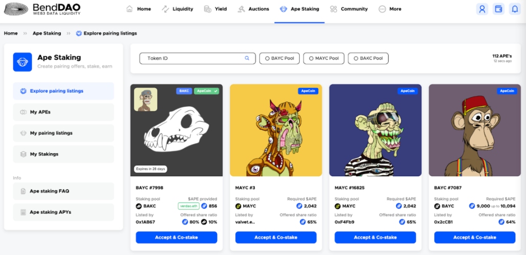 （https://www.benddao.xyz/en/apecoin-staking/explore-pairing-listings/?）
