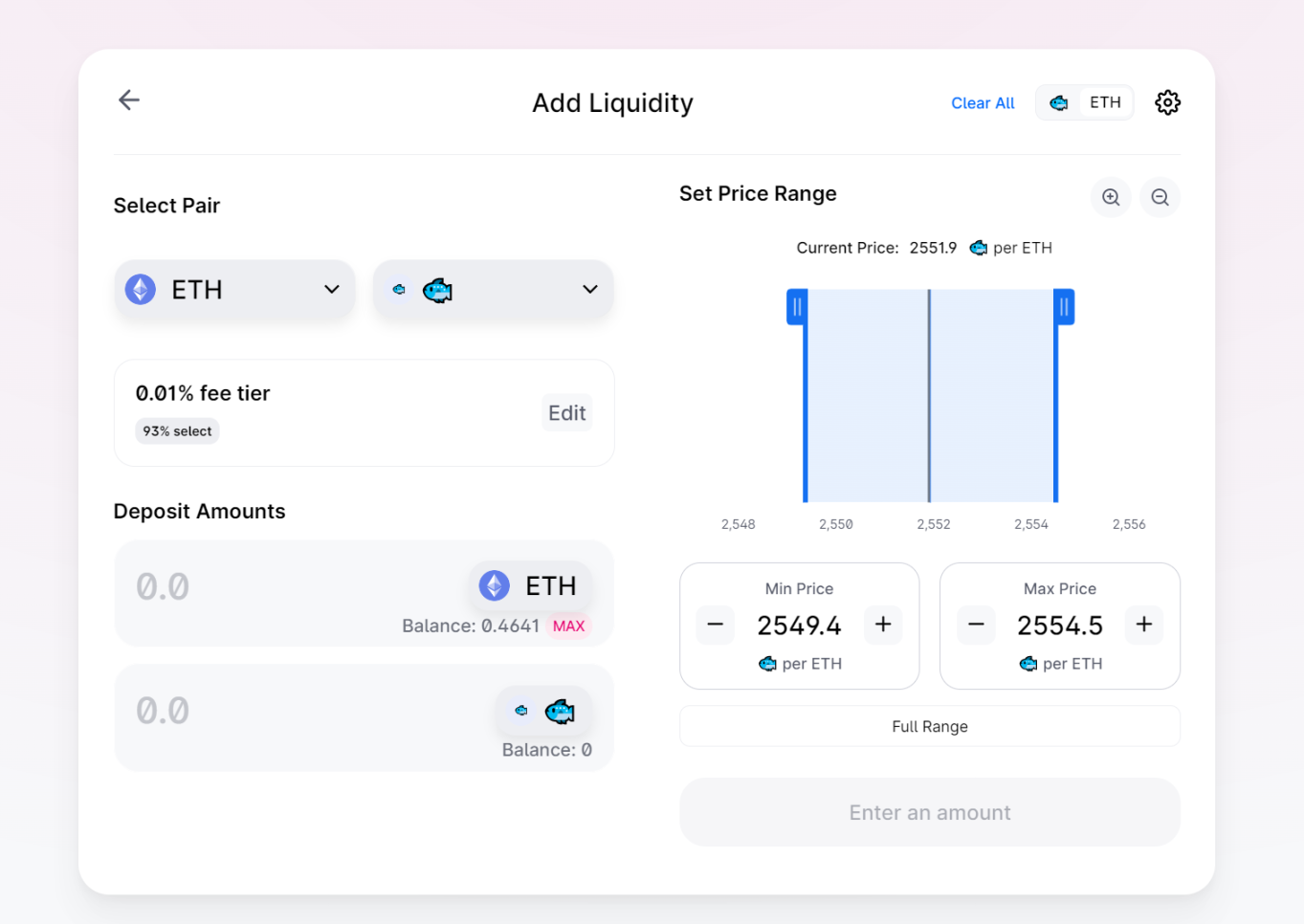 Uniswap liquidity with the option to add any trading pair