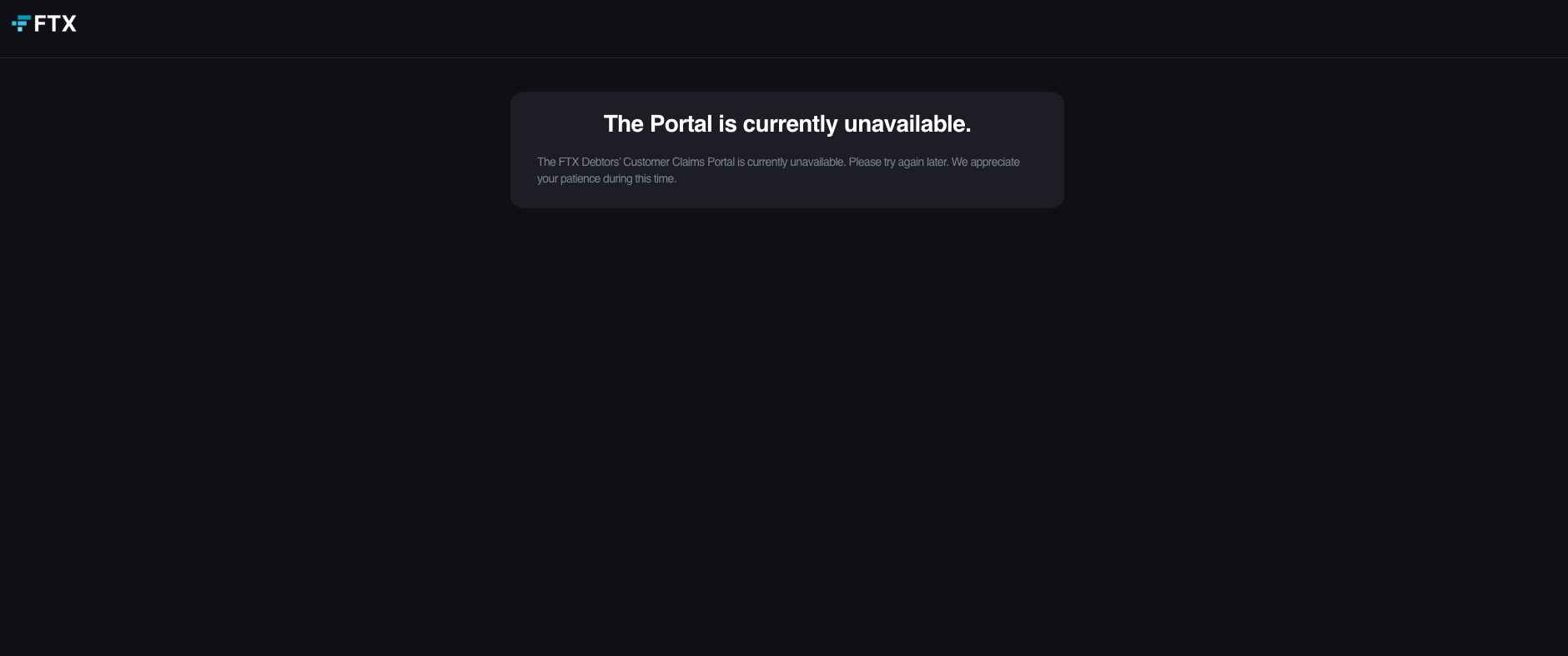 FTX 索赔网站在开放约一小时后下线- Foresight News