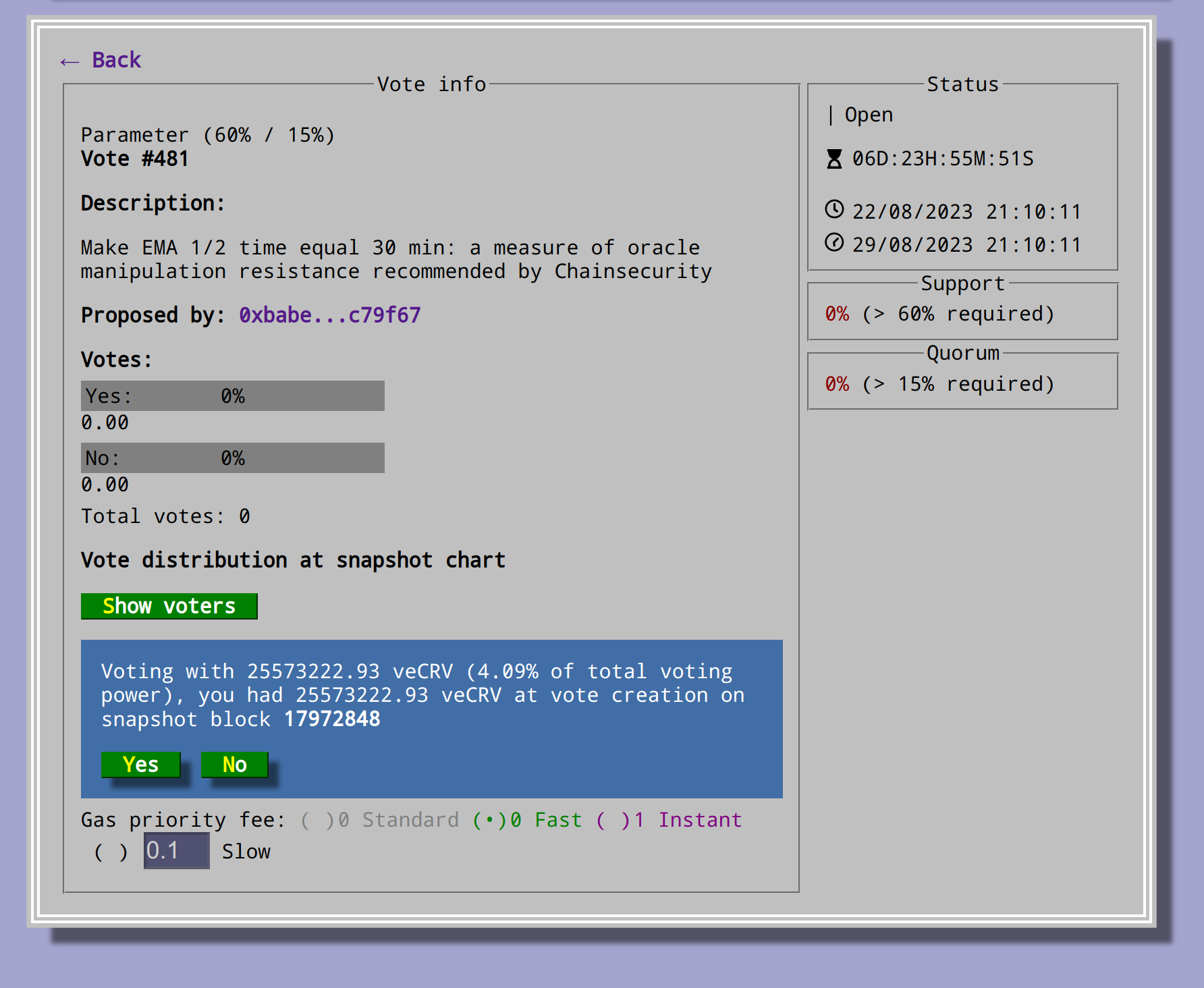 Curve 根据ChainSecurity 建议发起防止EMA 价格预言机操纵的投票- Foresight News