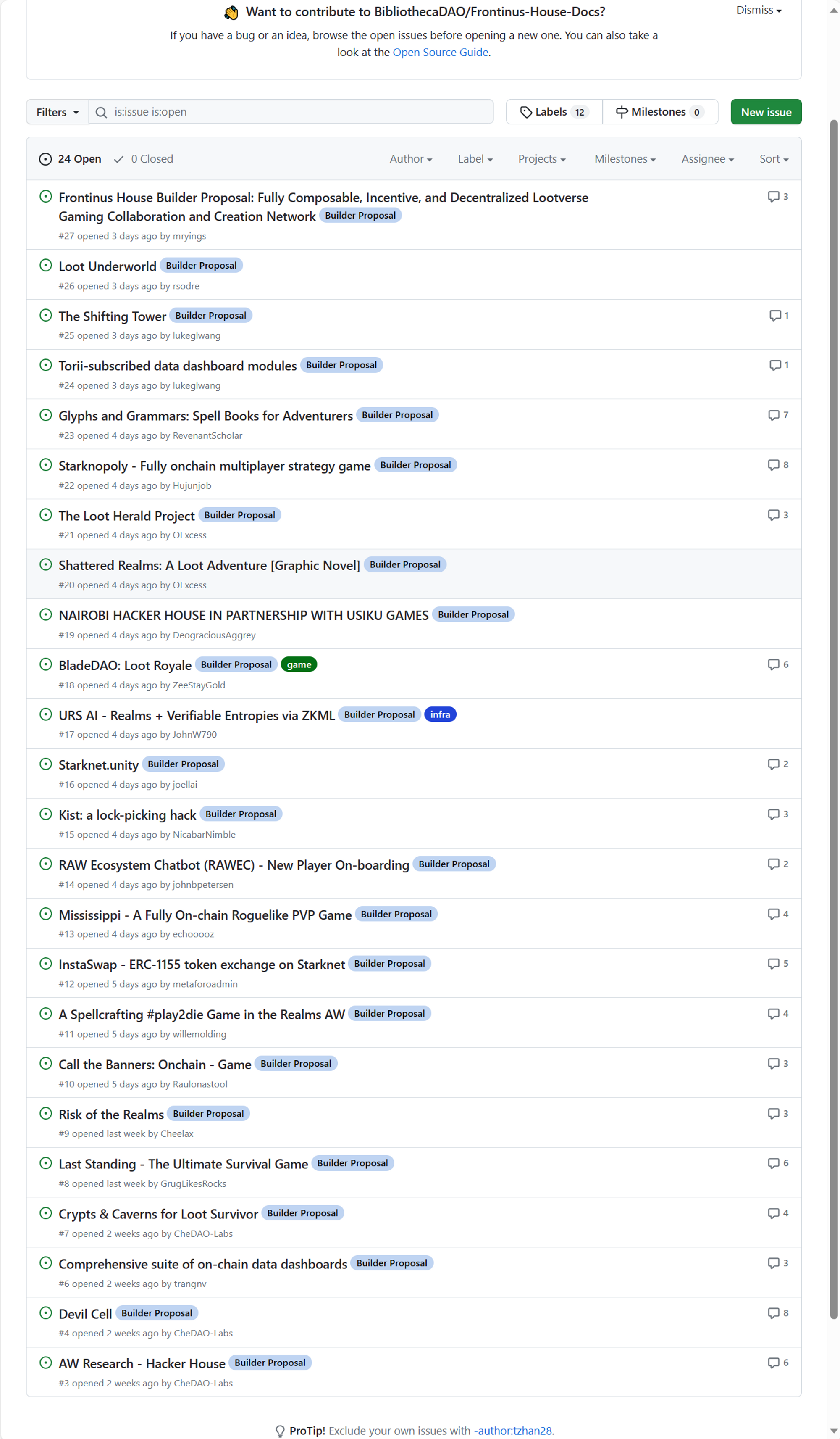 List of the 24 Realm grant applications