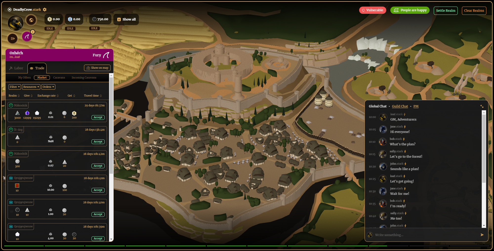 Screenshot for the remade version of Realm Eternum using Dojo