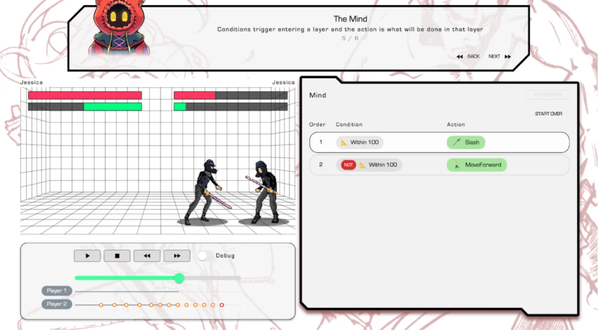Shoshin 中关于编程角色操作逻辑的情节