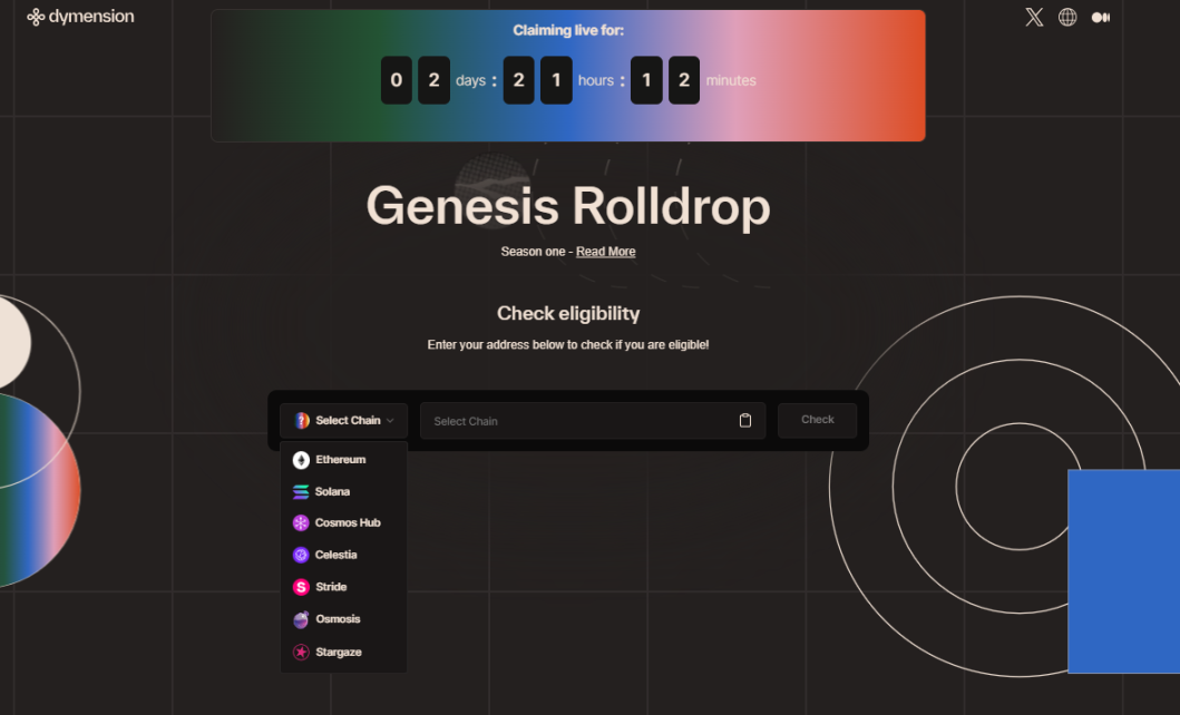 DYM 空投地址提交还有 2 天