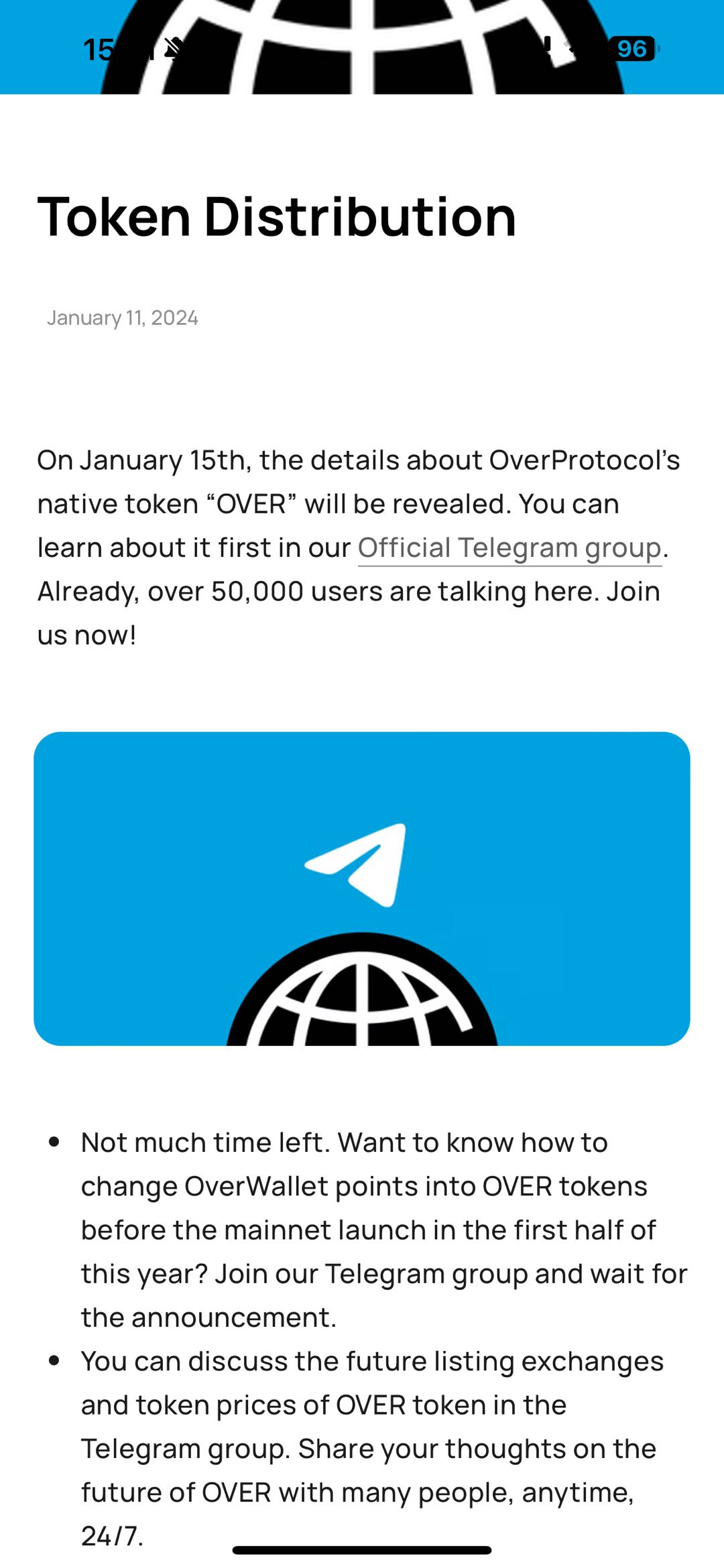 Over Protocol：将于1 月15 日披露原生代币OVER 的具体细节- Foresight News