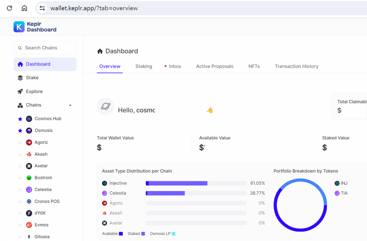 在 Keplr 钱包质押 TIA