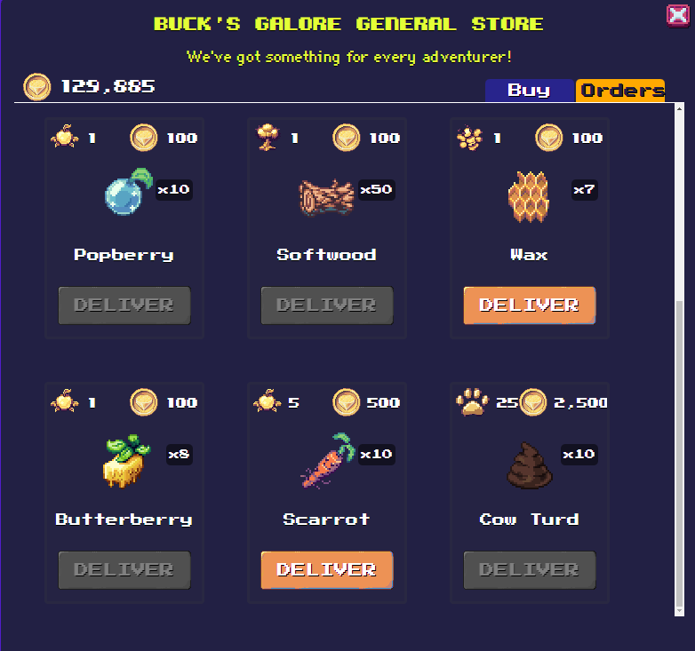 在 The Buck&rsquo;s Galore 领取每日 order 任务