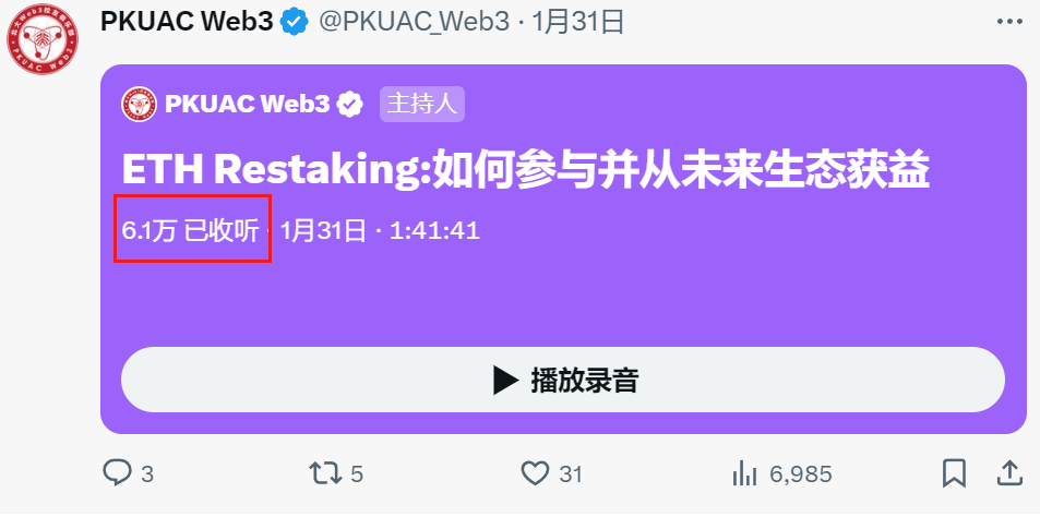 累计 6.1w 人次收听