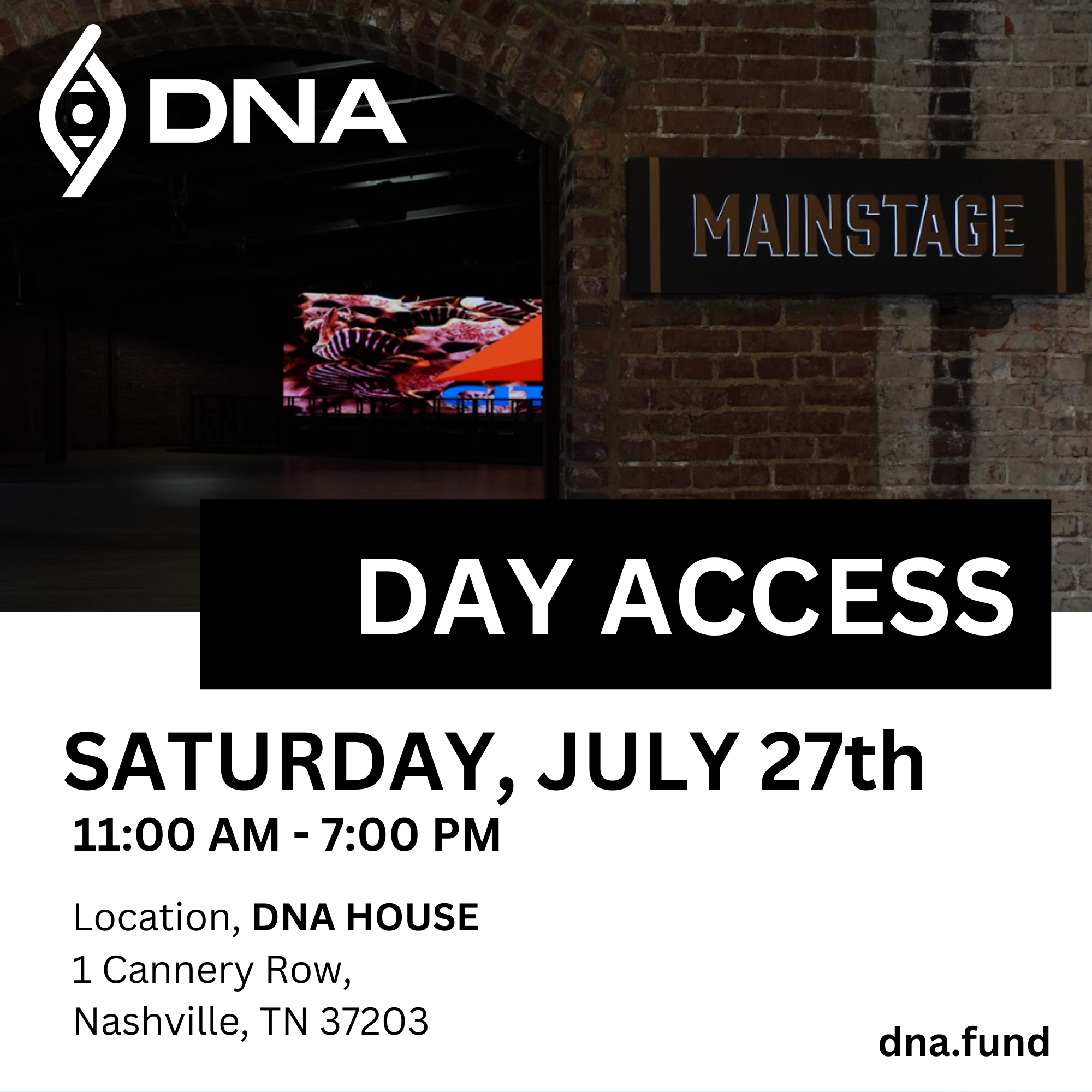 Day-3 Access - DNA House, Nashville Edition. Join us for Presentations and Cocktails!