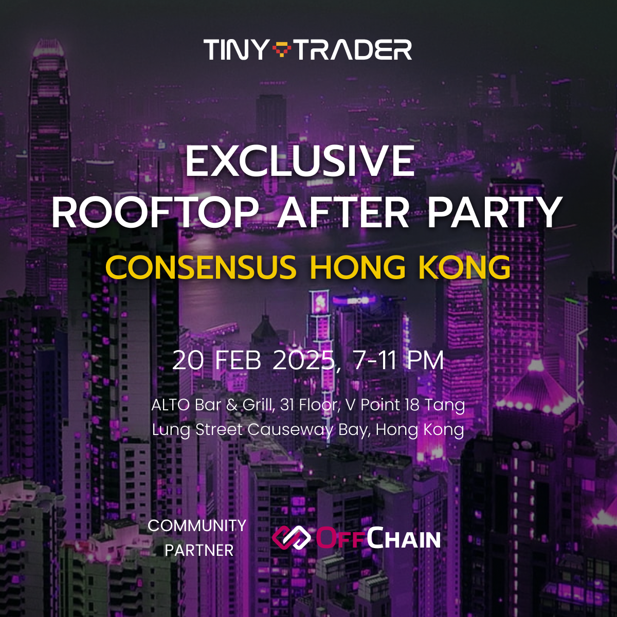 TinyTrader Consensus Hong Kong Exclusive Rooftop After Party