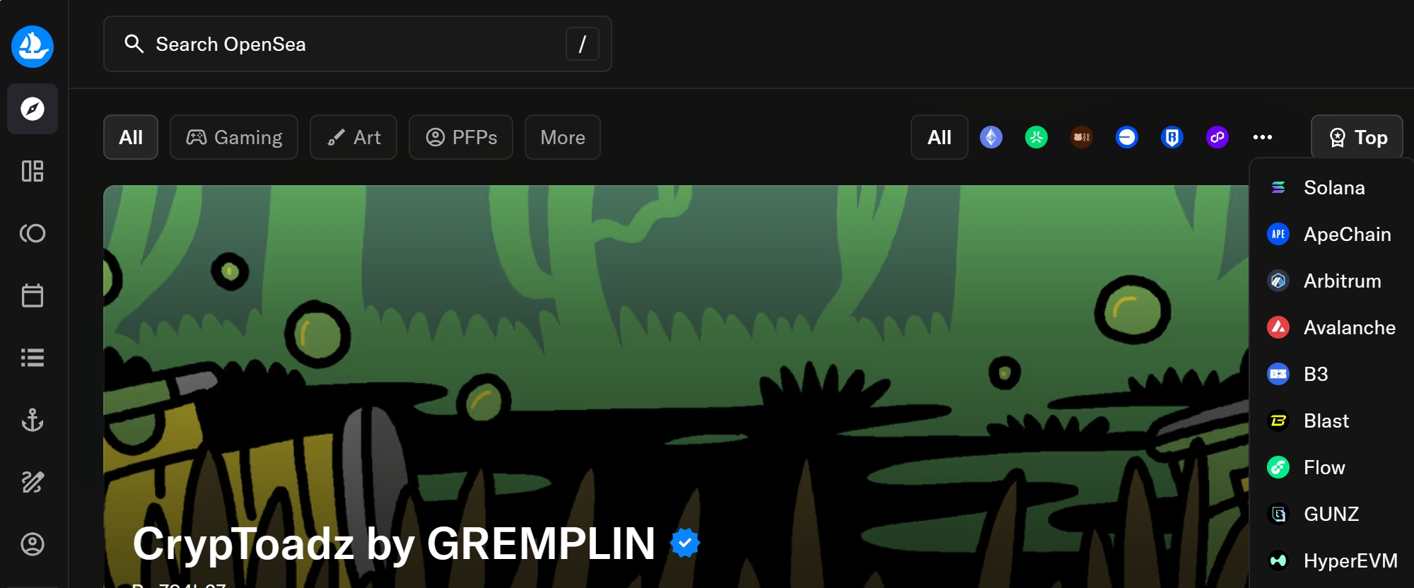 OpenSea 新增集成 HyperEVM