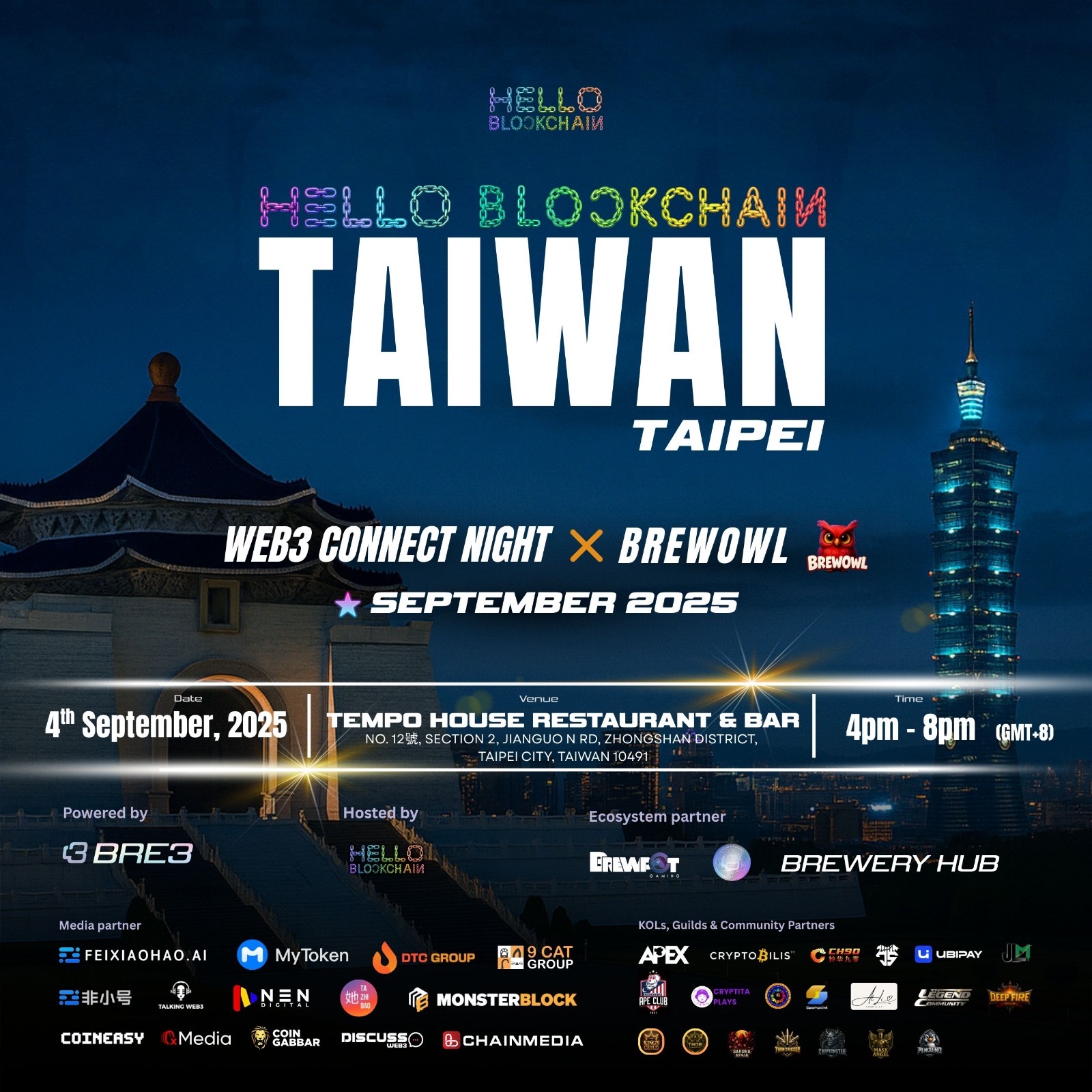 Hello Blockchain Taiwan—WEB3 Connect Night@Taipei Blockchain Week 2025