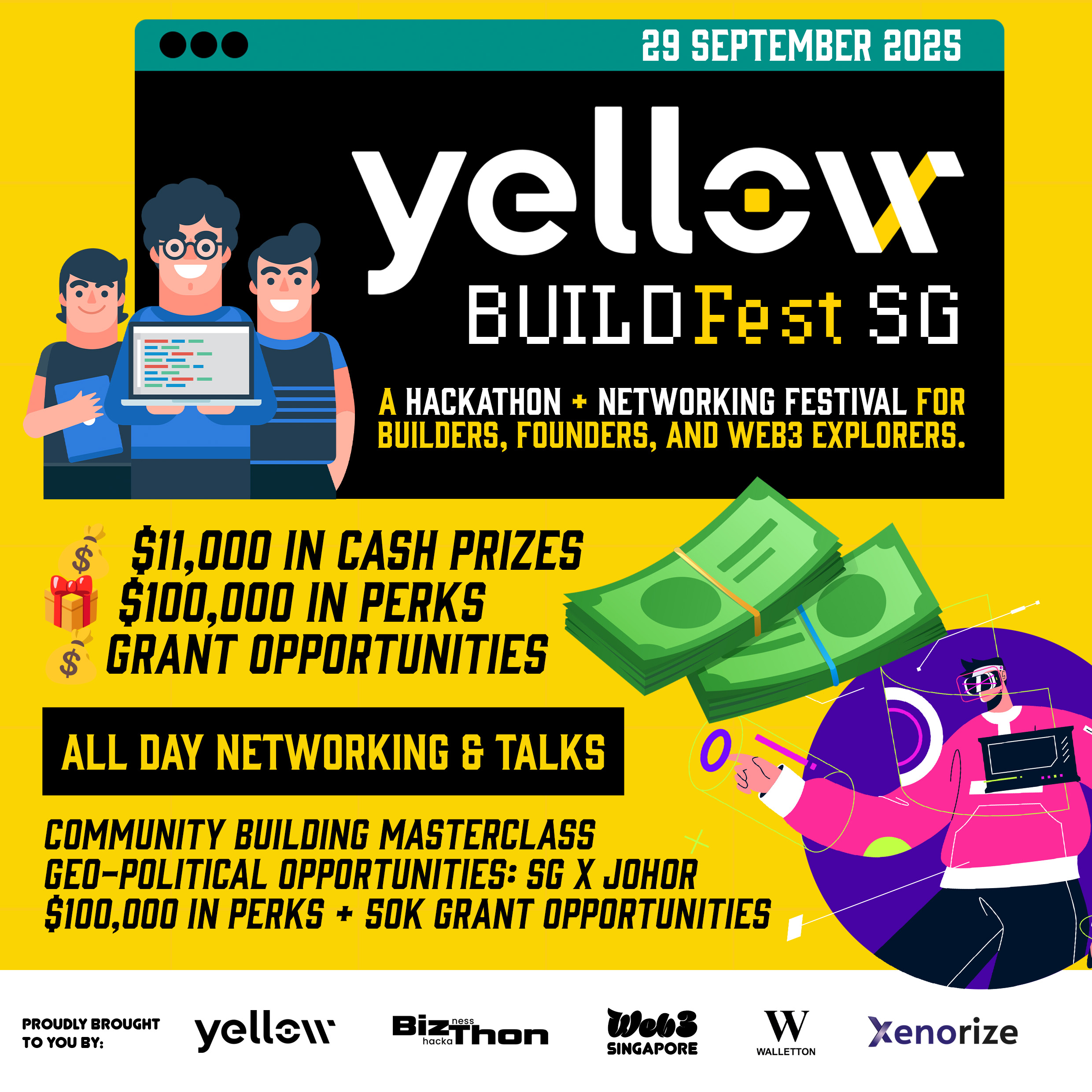 Yellow BuildFest SG -  Where Ideas Become Startups  ⚡ Hackathon + Networking Festival by BizThon