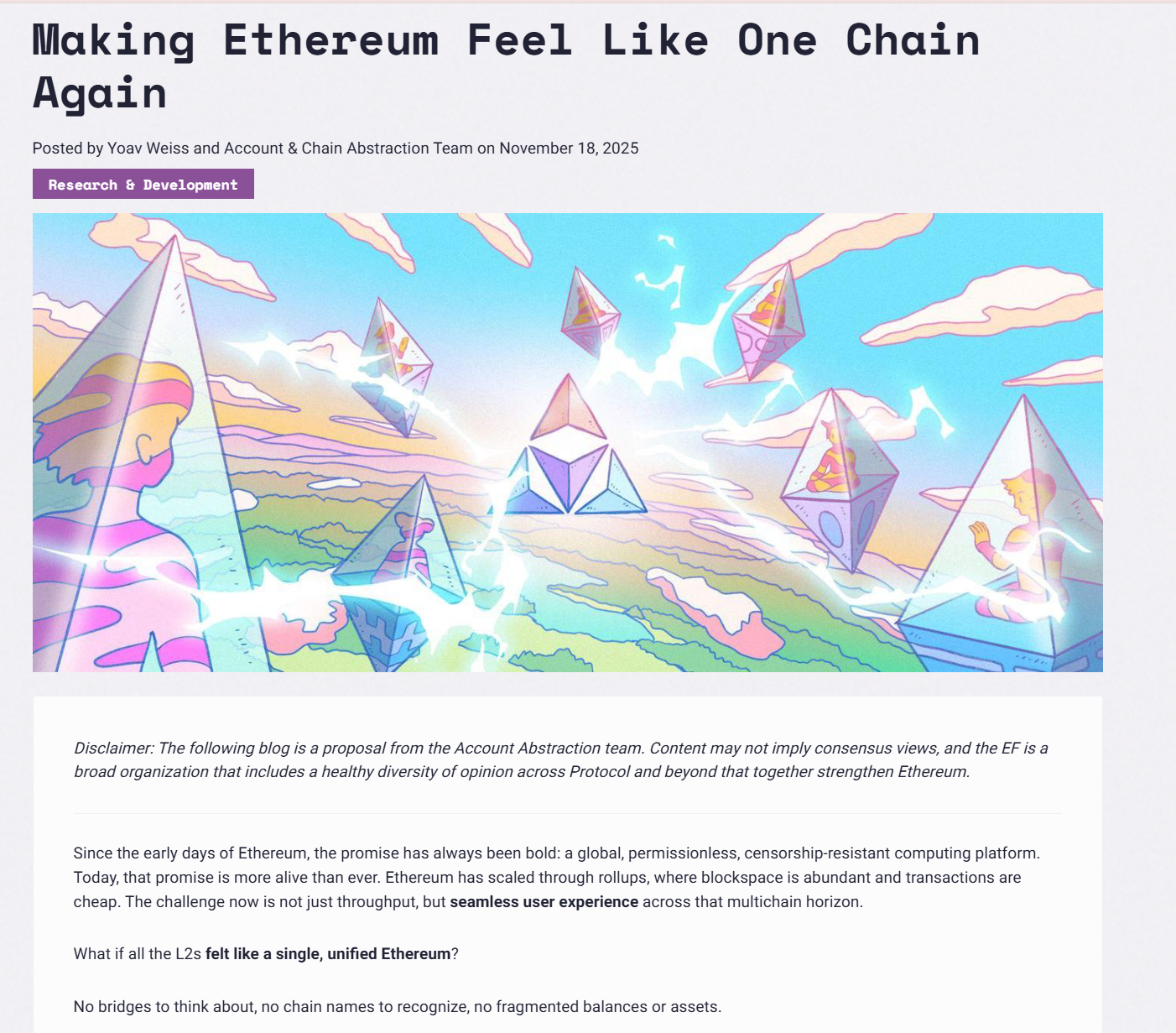 以太坊孤岛终结：EIL 如何将破碎的 L2 重构为一台「超级计算机」？