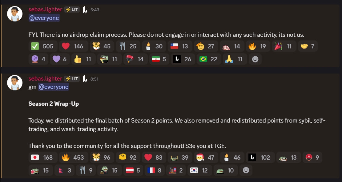 Lighter 完成第二季积分发放，确认的女巫地址已被剔除
