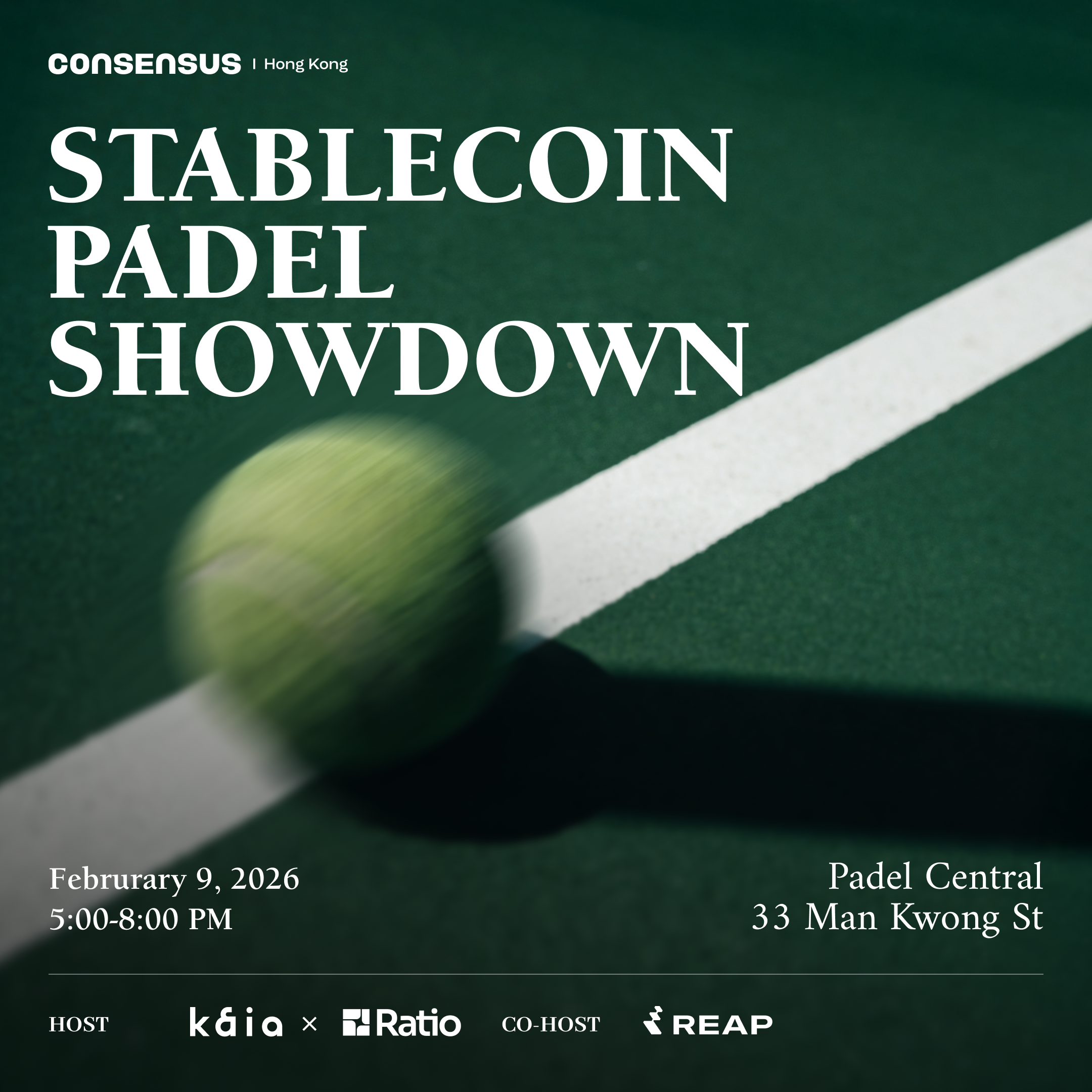 Stablecoin Padel Showdown @ Consensus HK