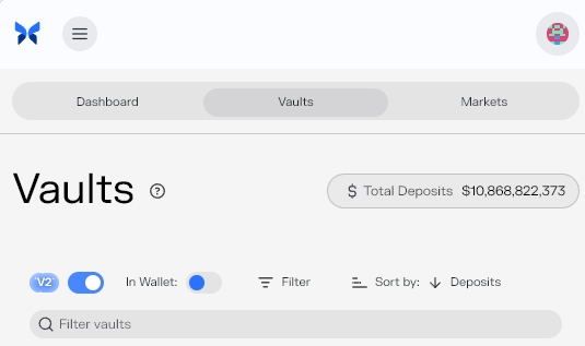 Morpho V2 存款总额突破 10 亿美元