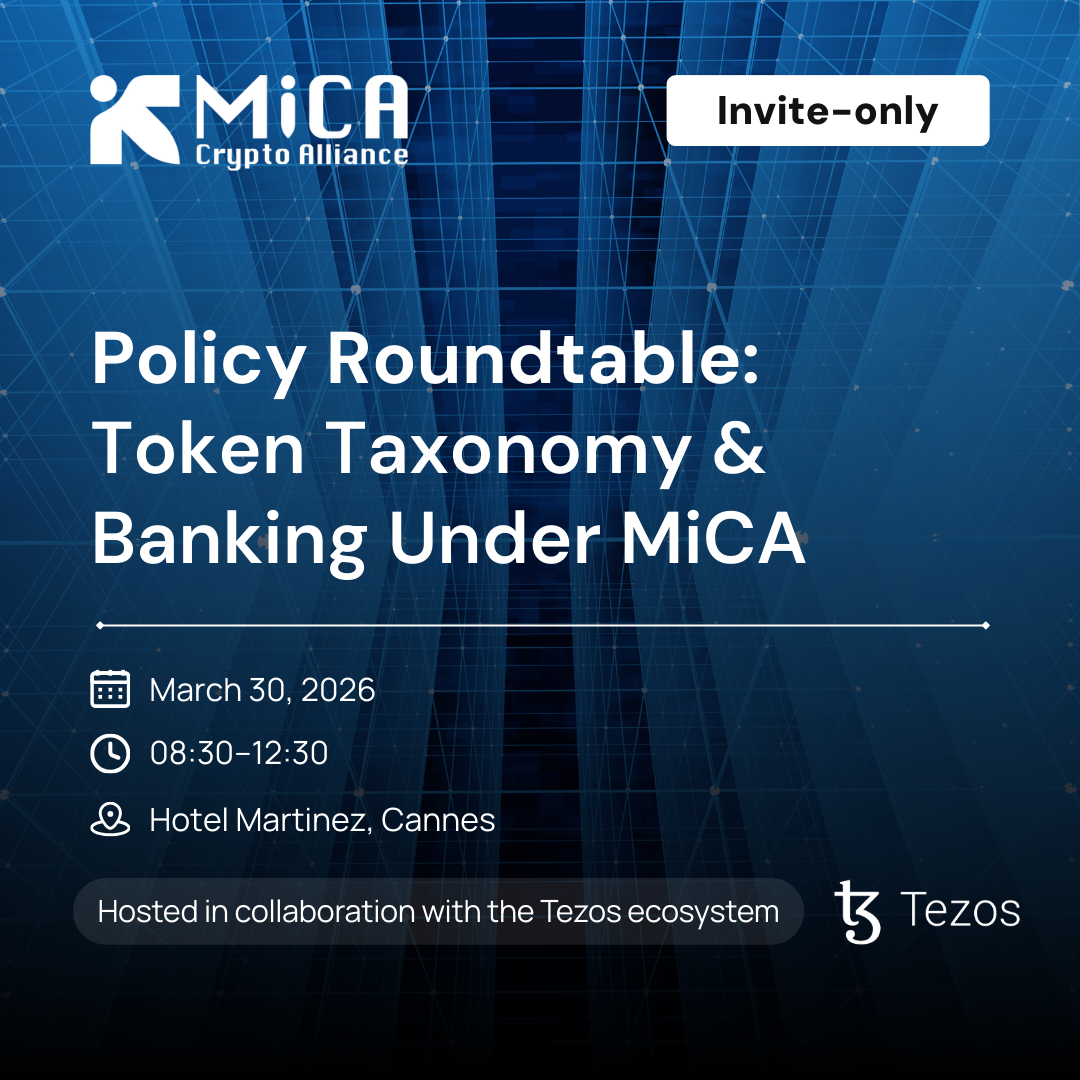 Policy Roundtable: Token Taxonomy & Banking Under MiCA