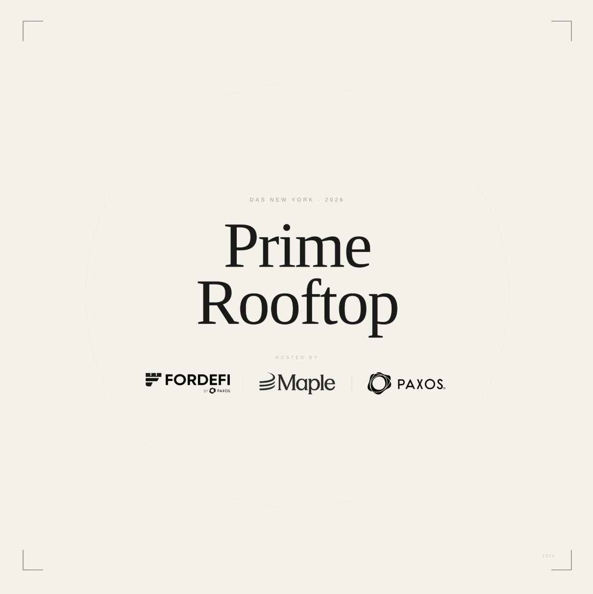 Prime Rooftop with Maple, Paxos and Fordefi