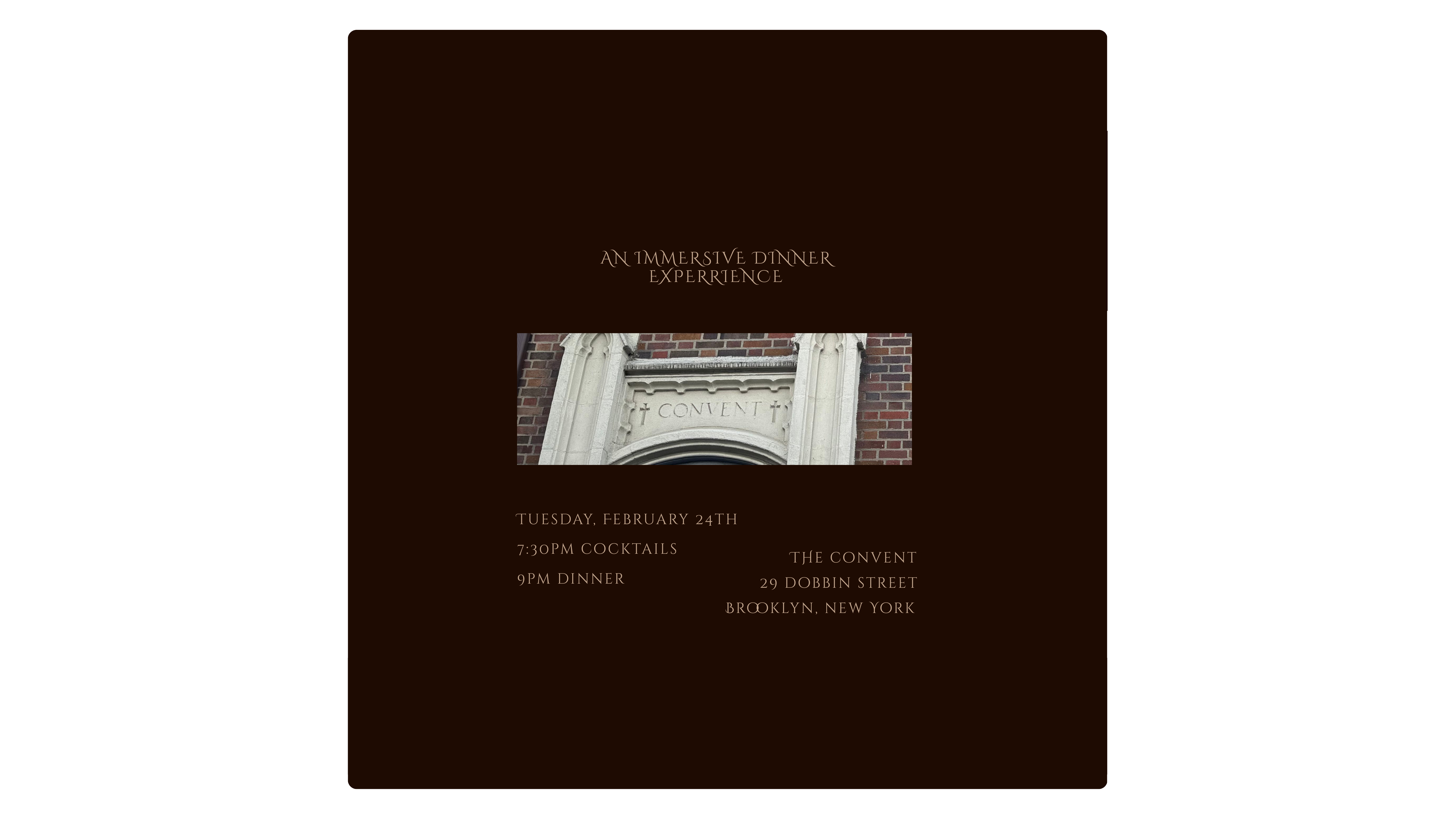 an immersive dinner experience