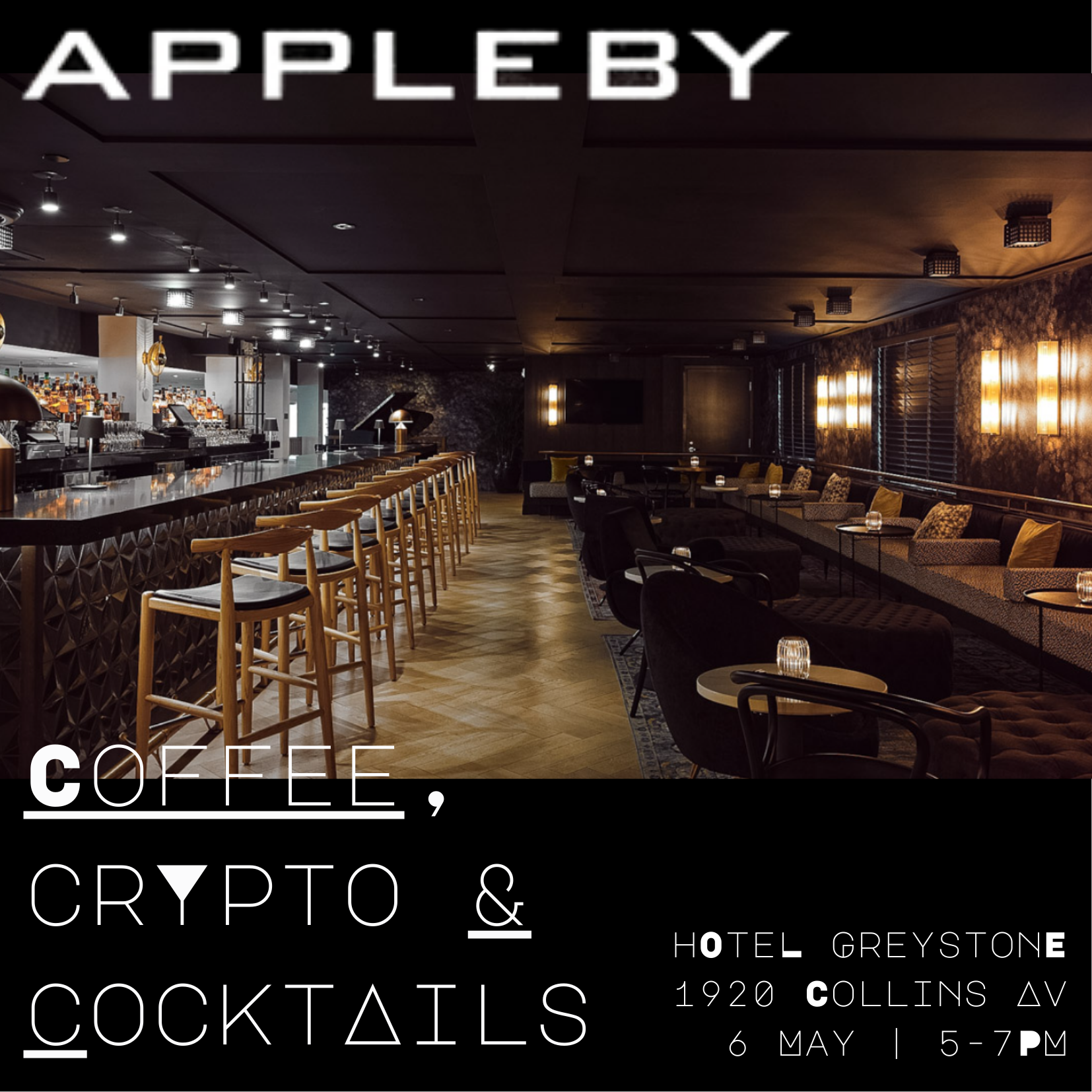 Coffee, cocktails and crypto chatter with Appleby @Hotel Greystone  ☕🍸🌴
