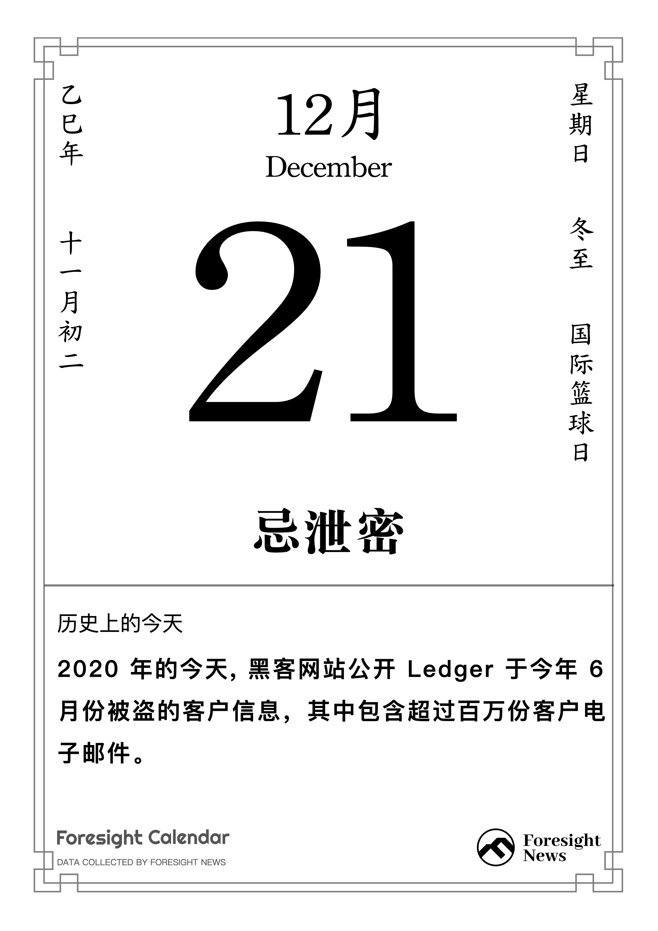 历史上的今天｜12 月 21 日